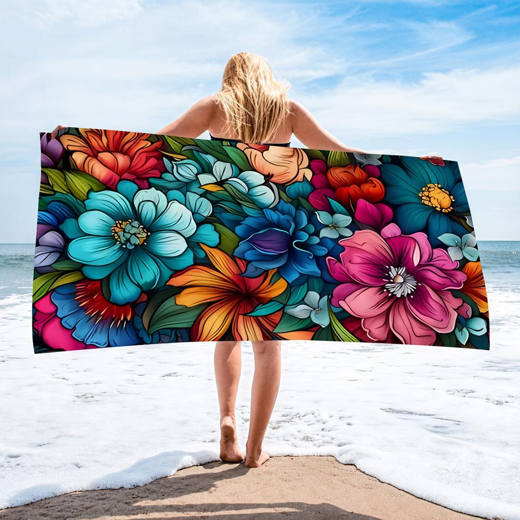 New Printed Beach Towel Quick Dry Soft Absorbent Sports Cooling Towel for Travel Picnic Sunbath Spa Surf