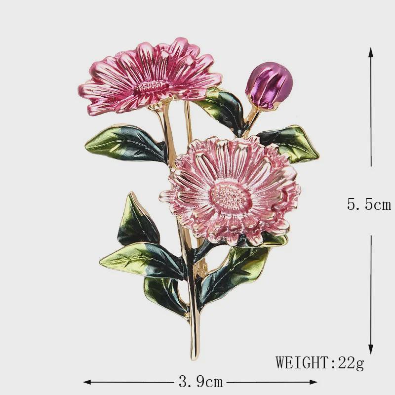 Lanhao Korean Fashion Cartoon Enamel Flower Brooch for Women's Clothing Accessories