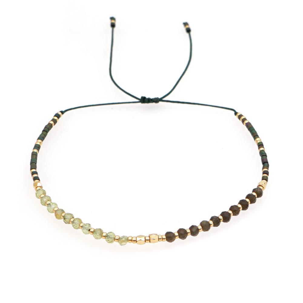 Trendy Deep Blue & Gold Rice Bead Pearl Hand Bracelet: Niche Design Women's Fashion Accessory