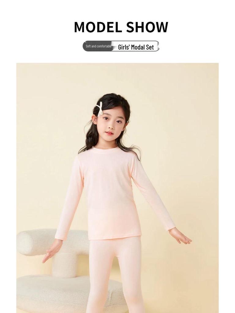 Modal-Schlafanzug und Loungewear-Set für Kinder für Frühling/Herbst - Leichtes Klimaanlagen-Anzug für ältere Kinder