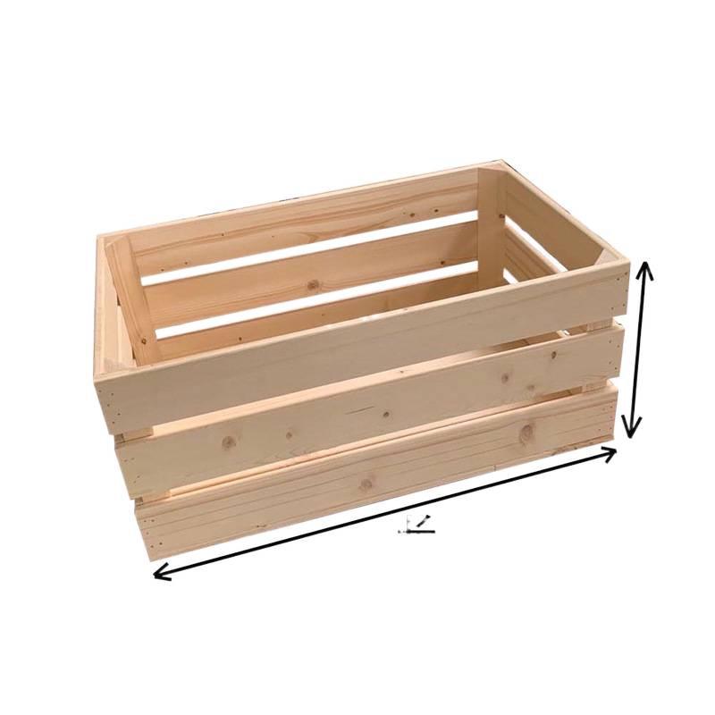 Reinforced Solid Wood Retro Storage Crate for Display and Storage
