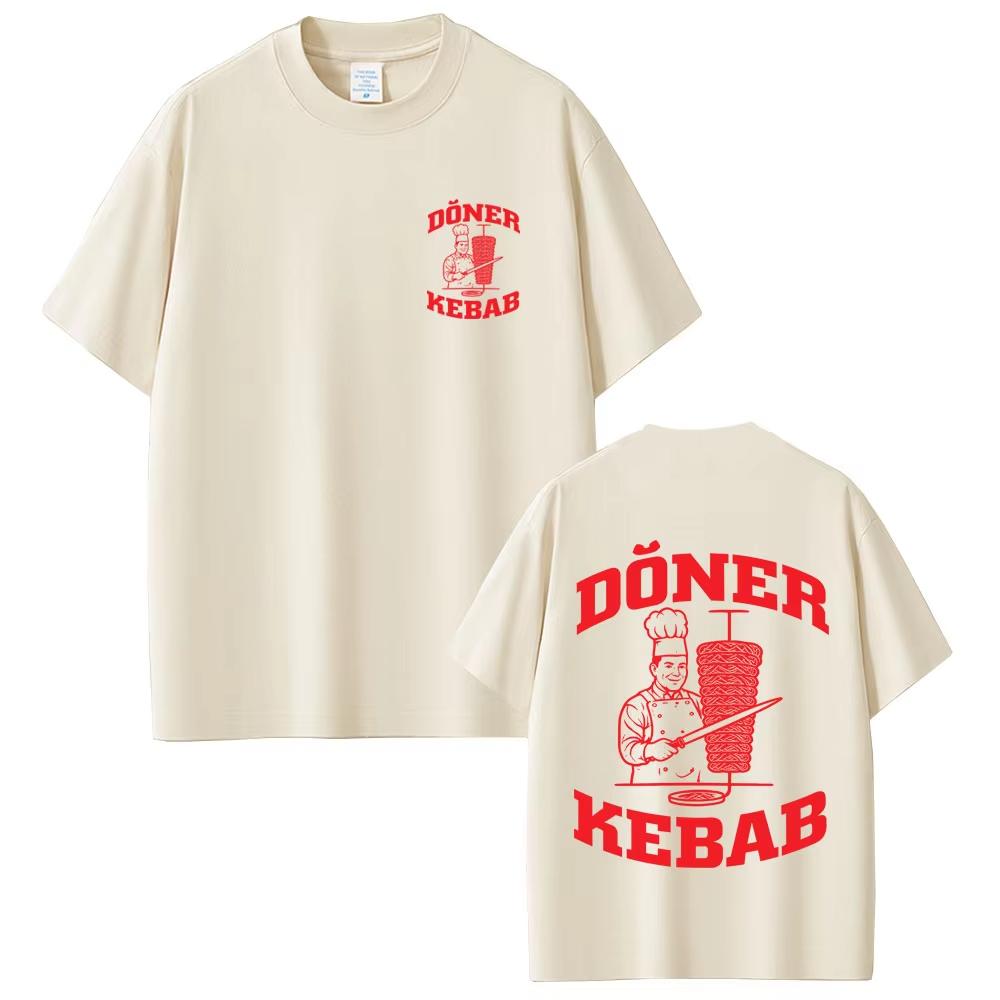 Döner Kebab Lustiges Grafik-T-Shirt Herren Damen Gothic Harajuku Sommer Streetwear Herren Reines Baumwoll Oversized Kurzarm T-Shirts