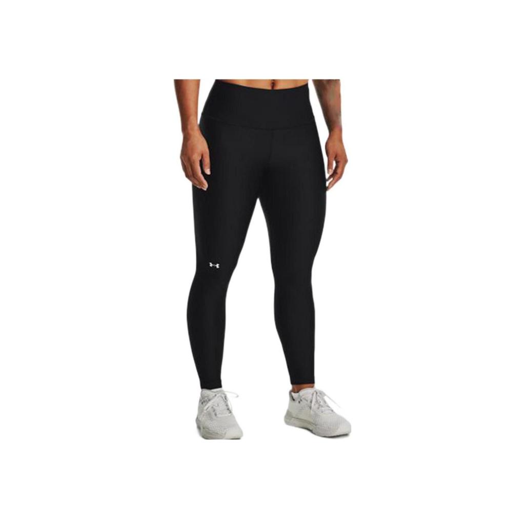 Under Armour Solid Color Logo Print Compression Fitness Pants Women bottoms Black 1374133-001