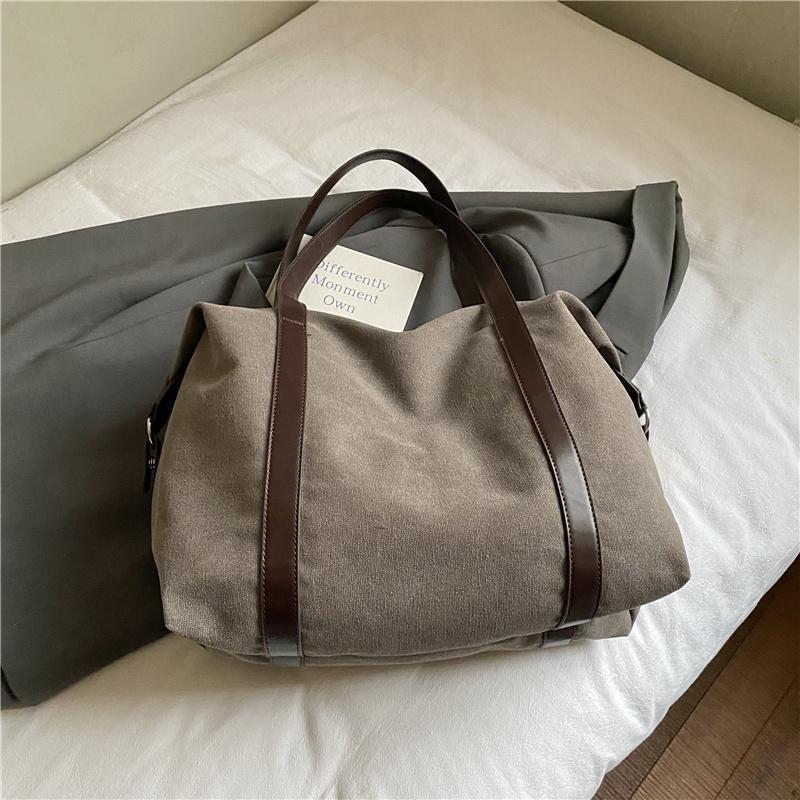 Stylish Canvas Shoulder Bag for Women with Wide Strap and Spacious Design