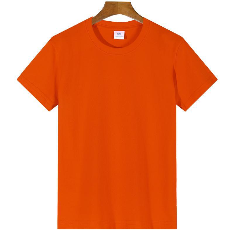 In Stock: 200G Pure Cotton Children's Short Sleeve Round Neck T-shirt - Customizable Class or Parent-Child Uniform