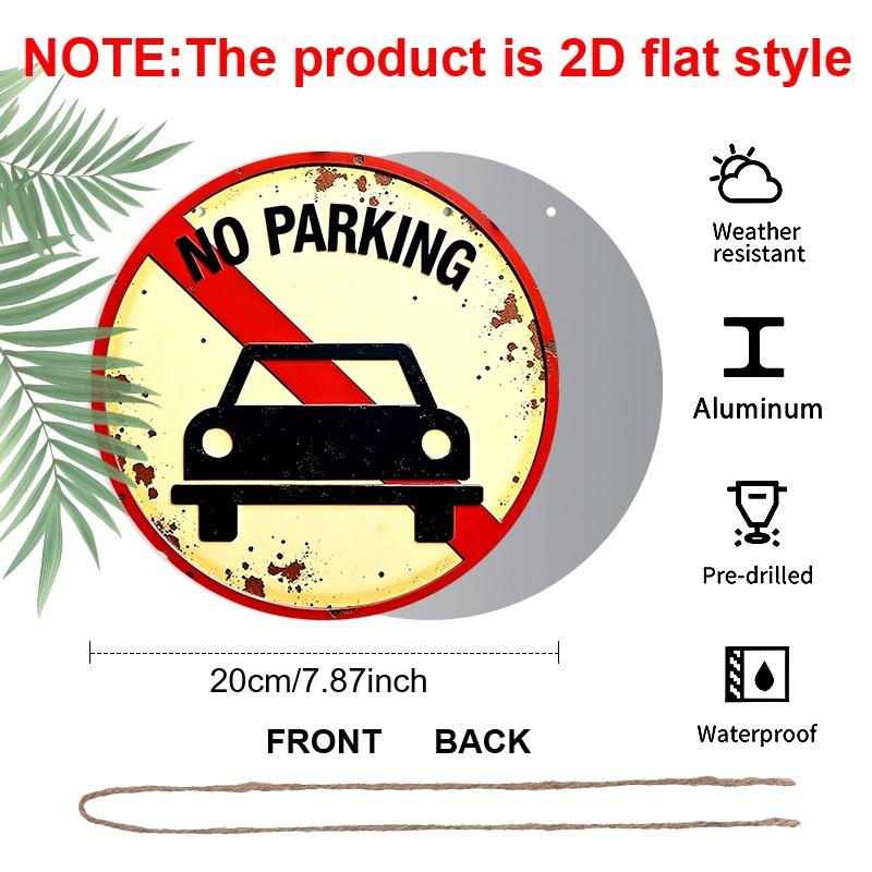 2D Flat, Retro-style, High-end Round Aluminum Wall Decoration, Available in Various Sizes. No Parking Allowed. Suitable for Indoor and Outdoor