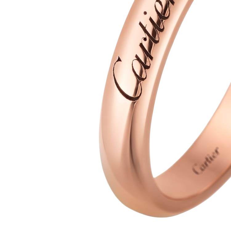 Cartier C De Classic Letter Narrow 18K Gold Ring Unisex rings Rose-Gold B4232500