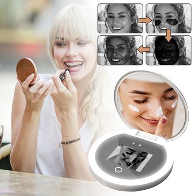Cámara de Prueba UV Protector Solar Espejo de Maquillaje con LED Portátil Recargable Espejo Belleza Detección de Protector Solar Desmaquillado de Mano