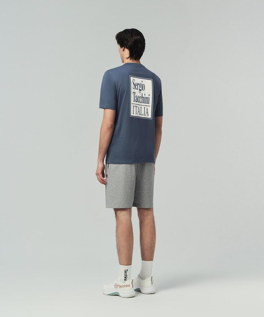 SERGIO TACCHINI M Back Artwork Cotton Short Sleeve T-Shirt (Navy)