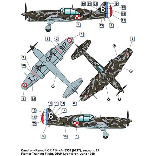 Drawnings 1/48 Free Polish Air Force Caudron Renault CR.714C1 Early Model Plastic Model DWS48047