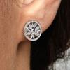 Sterling Tone Pendiente Sparkling Family Tree Stud Earrings Earrings Fit Earrings For Women Fine JewelryTrendy Stud