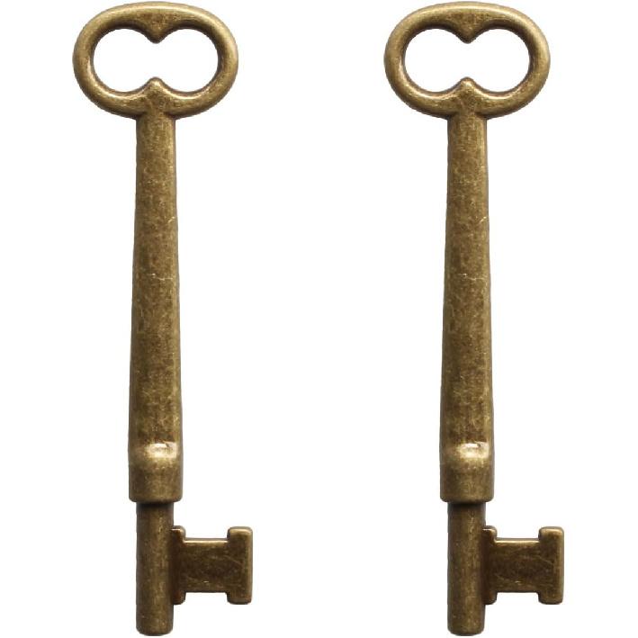 KY-30 Skeleton Key, Universal Skeleton Key with Double Notched Bit for House Doors with Mortise Locks, Mortise Lock Key (2 pcs)