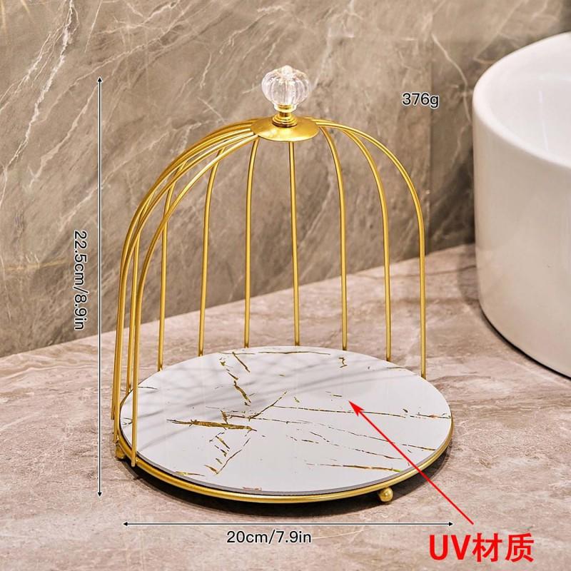 Modern Minimalist Bathroom Shelf Organizer Toiletries Makeup Jewelry On Countertop Iron Frame With Spray Coating