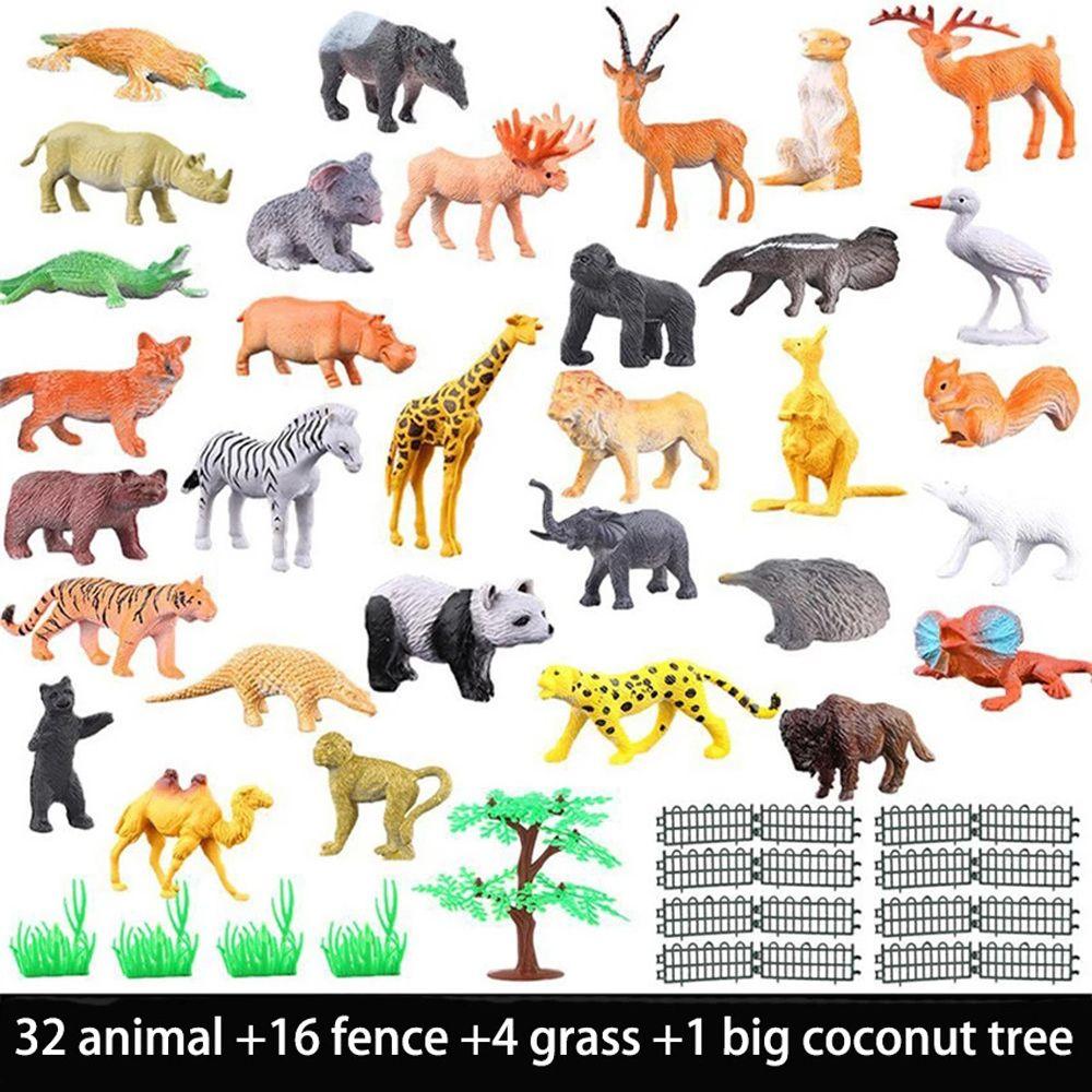 53pcs/set Educational Toys Animal  Figure Simulation Animal Animal World Zoo Model Animal Model