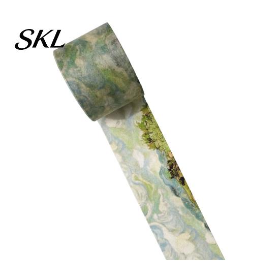 Night Sky Washi Tape Tape, Oil Painting Decorative Masking Artist Patterns Adhesive Artistic for DIY Crafts, Junk Journal, Gift Wrapping, Scrapbooking