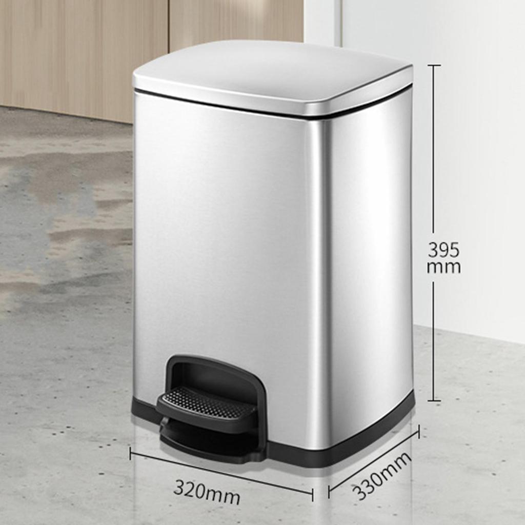 Foot Pedal Garbage Bin Kitchen Waste Basket Portable Removable Inner Bucket Step on Trash Can