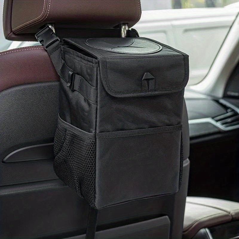 Car Trash Can with Lid and Storage Pockets , 100% Leak‑Proof, Waterproof, Multipurpose Organizer