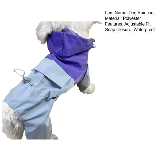 Yousheng Hunde Regenmantel Wasserdicht Druckknopfverschluss Hunde Regenjacke Kapuze Verstellbar Welpen Regenmantel mit Leinenloch für Kleine Mittelgroße Hunde Outdoor