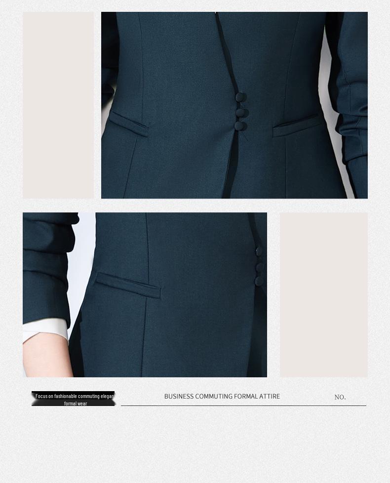 Women's Black Suit Set for Professional Reception & Hotel Work, Spring to Winter Attire.