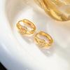 European & American Diamond-Studded Gold Hoop Ear Cuffs - Simple, Non-Fading, Small & Exquisite Design