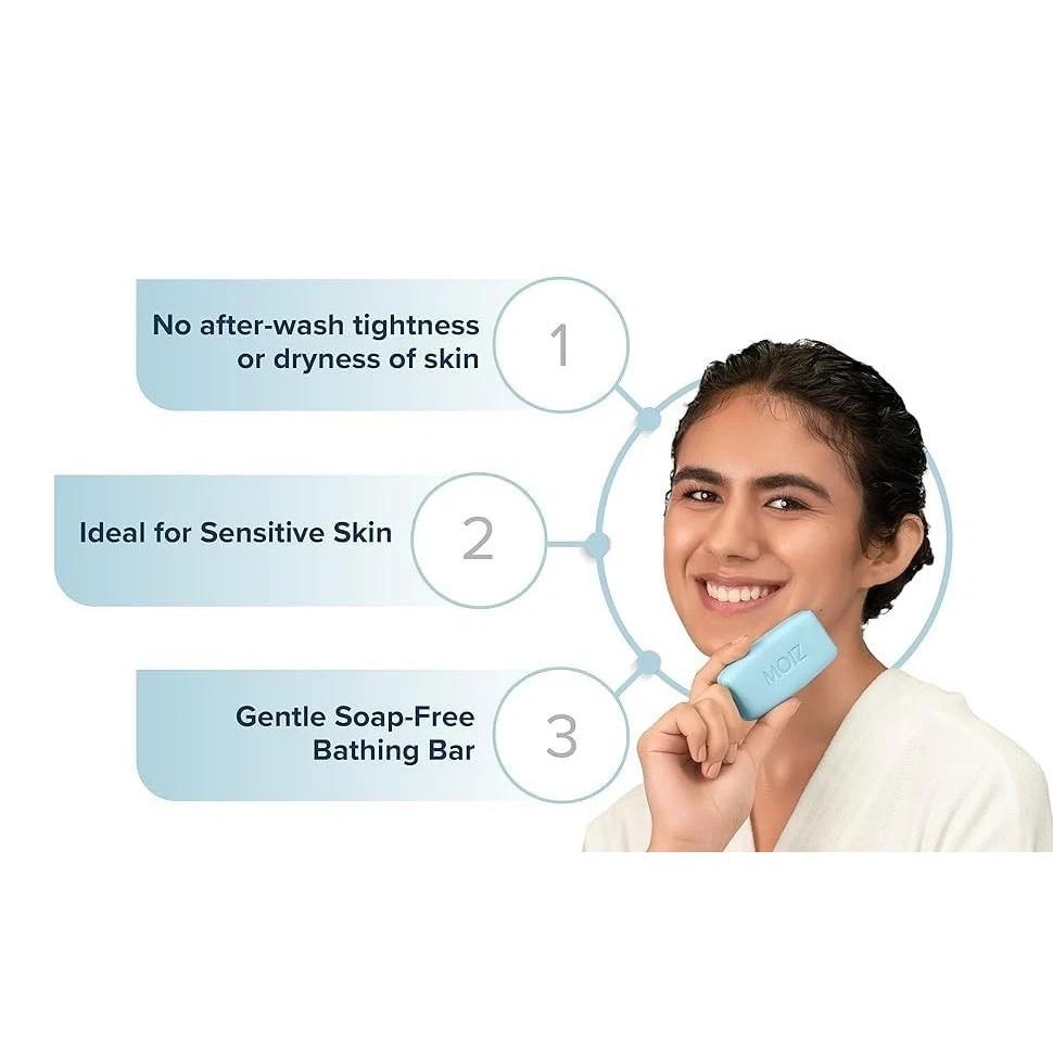 Moiz Syndet Bathing Bar pH 5.5 With Shea Butter, Aloe Vera & Vitamin E Pack of 4