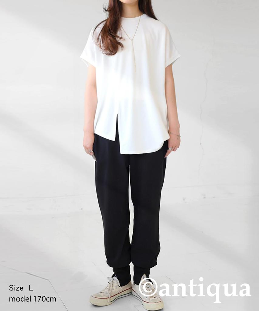 Antiqua Ribbed Slit Size Black Women's Pants, Long, AY-00014, M, 05,