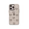 Hollow Love Phone Case For iPhone17promax Beads Decorated 14 Transparent For Apple 15 Soft Case