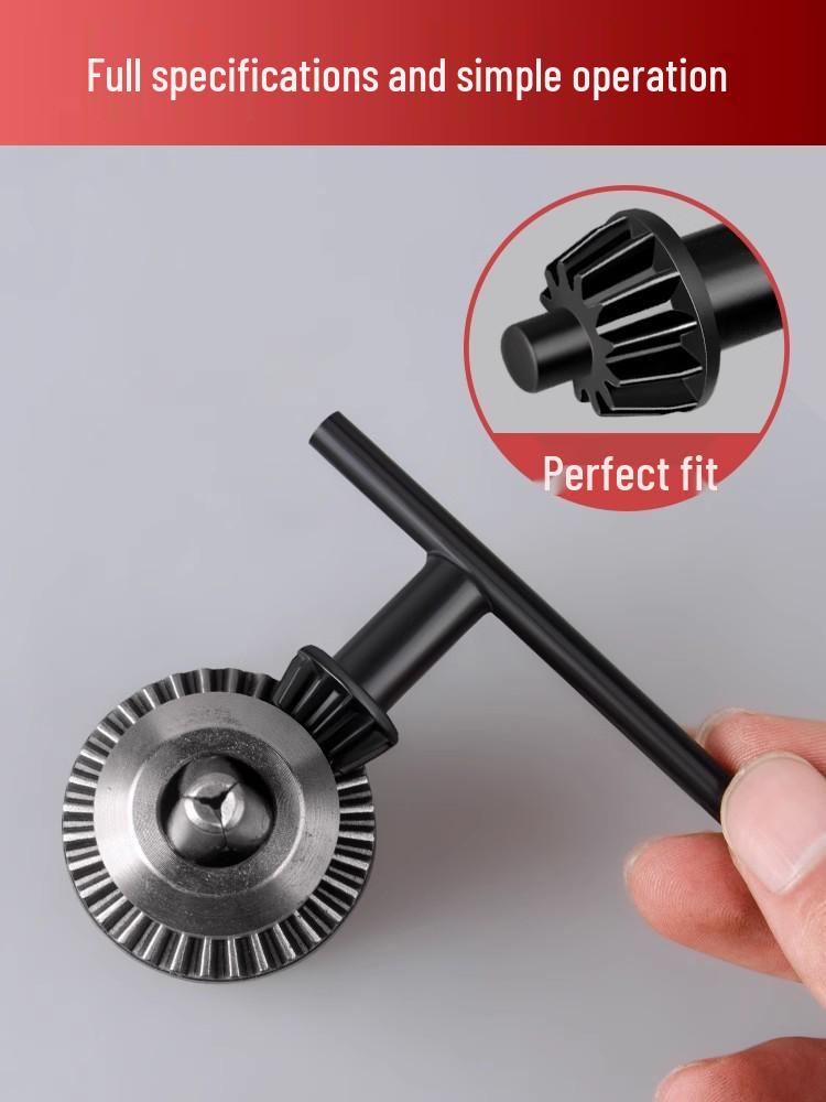 Electric Drill Accessory Set: Chuck Key, Wrench, Bench, Pistol Grip, Impact Drill Bit Removers.