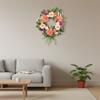 3D 50cm Artificial Green Plant Wreath, Peony And Camellia Artificial Flower Wreath, Door Decoration, Wedding Decoration, Home Hanging Ornament.