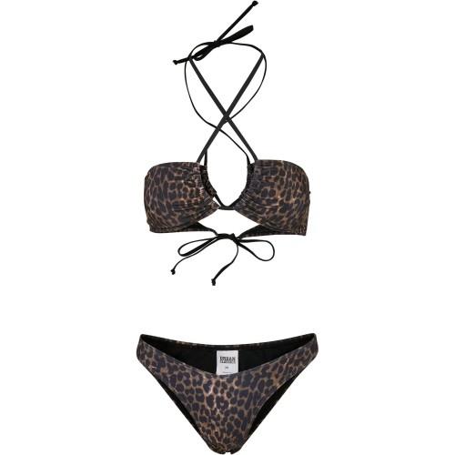 

Urban Classics Womens/Ladies Hot Leopard Print Bikini Set коричневий/чорний