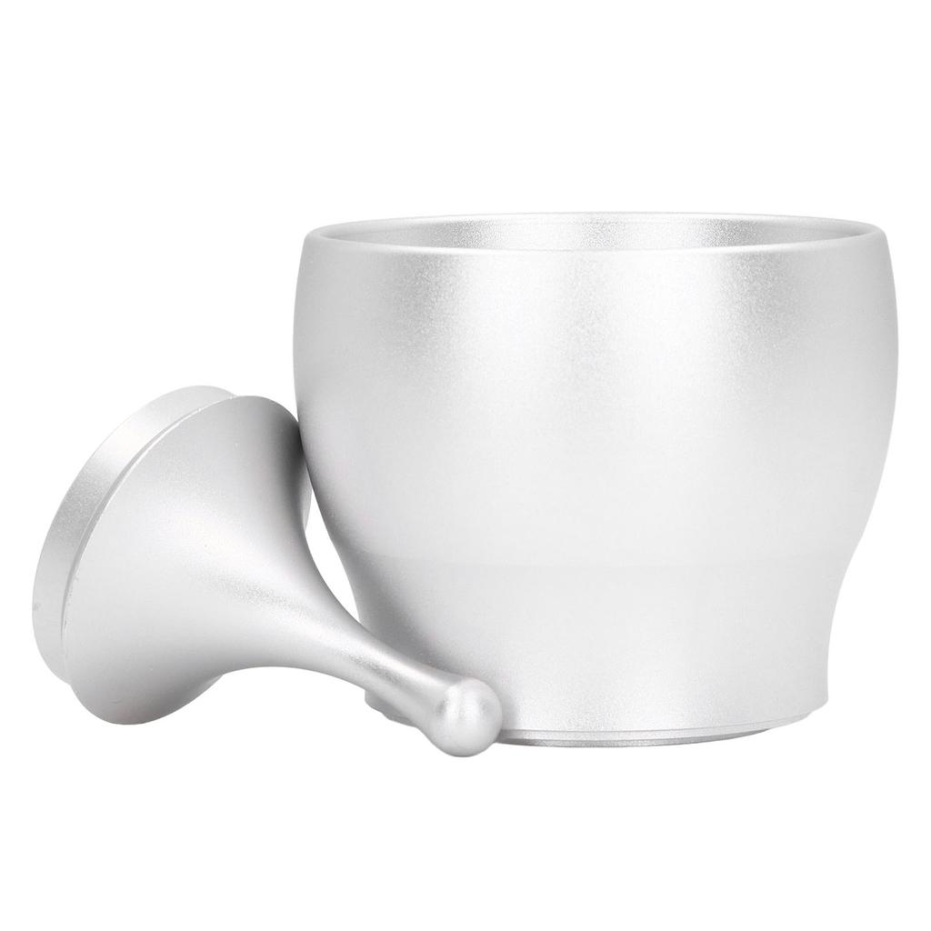 Coffee Powder Container Aluminum Dosing Cup Coffee Anti Flying Dust Powder Cup for KitchenSilver