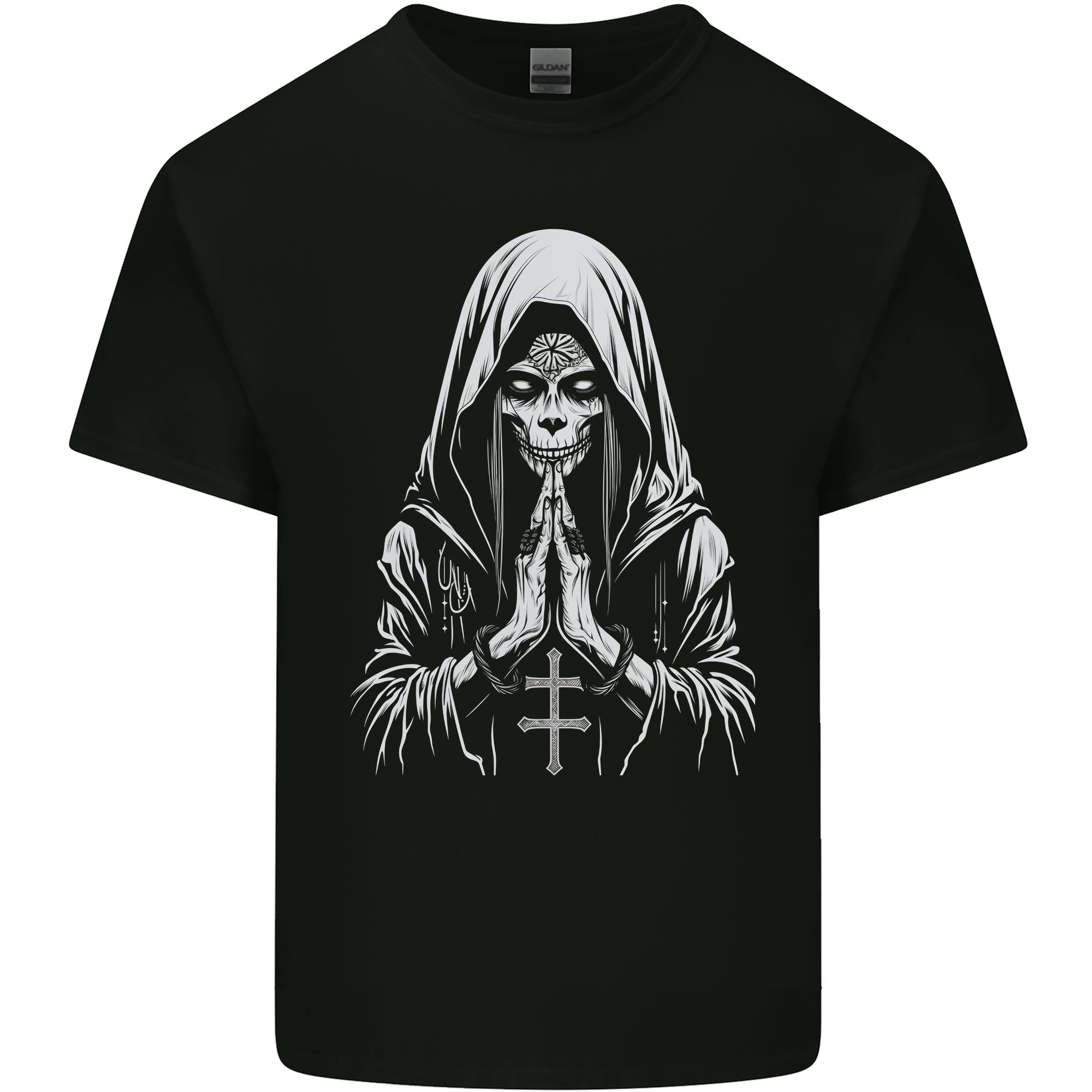 Evil Praying Nun Skull Demon Horror Unisexs Light Cotton TShirt S