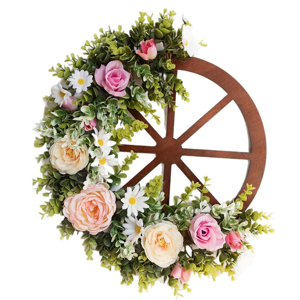Spring Wheel Outdoor Wreath - Pastoral Scene Decorative Prop