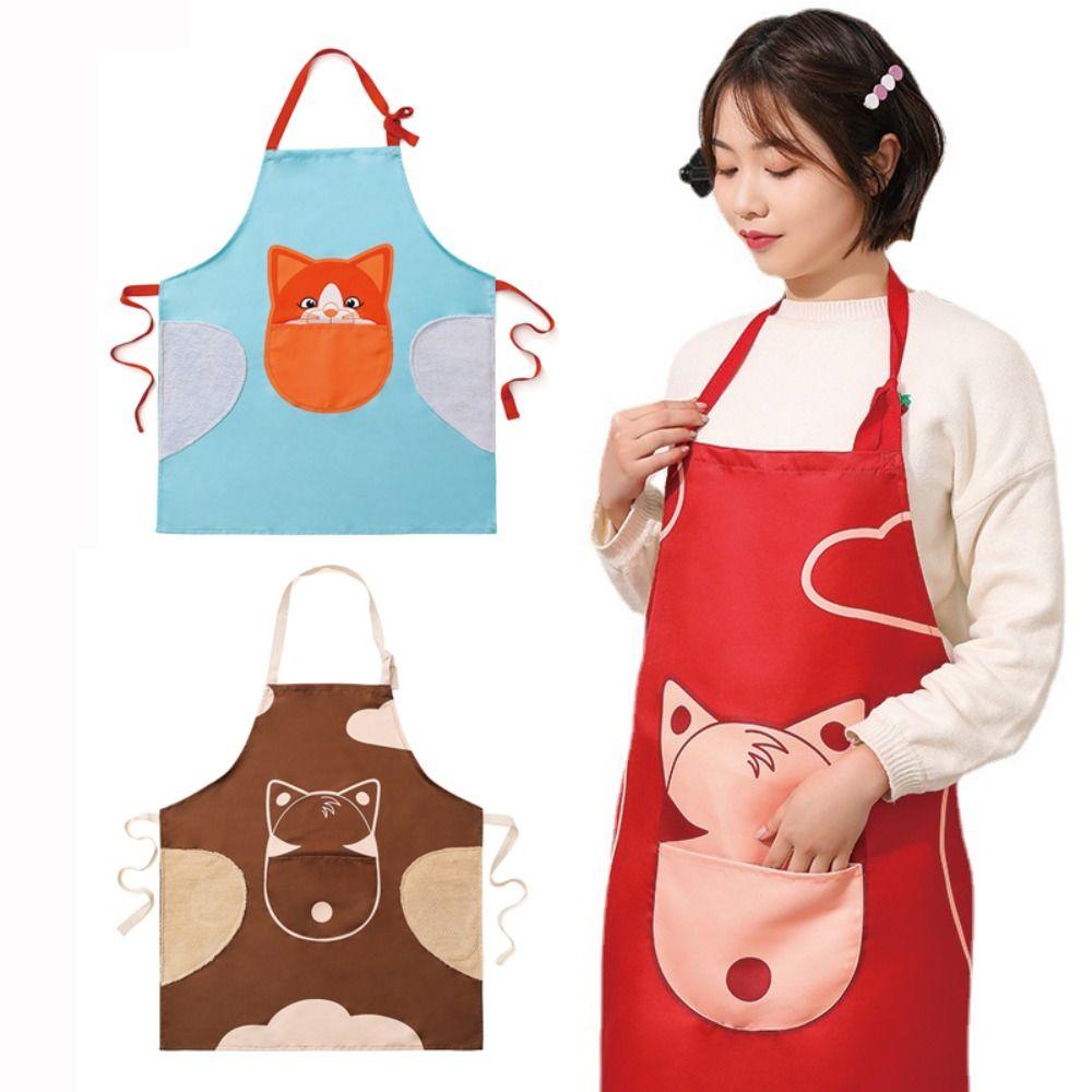Oil-proof Kitchen Apron With Pockets Chef Work Uniform Cooking Accessories Cooking Apron  Kitchen