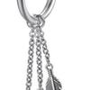 1 Pair Dangle Hoop Earrings Women Fashionable Elegant Stainless Steel Unique Pendant Earrings Jewelry