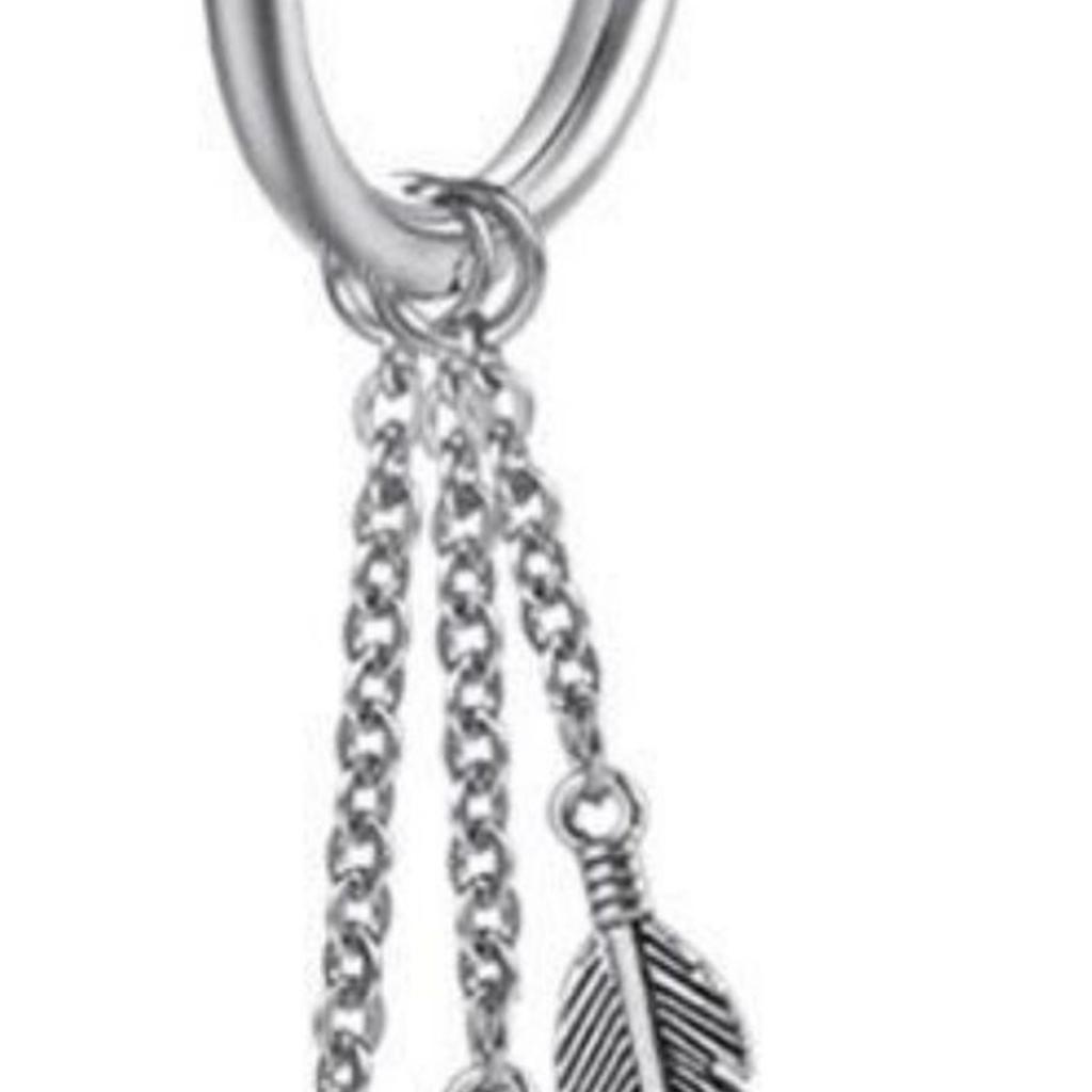1 Pair Dangle Hoop Earrings Women Fashionable Elegant Stainless Steel Unique Pendant Earrings Jewelry
