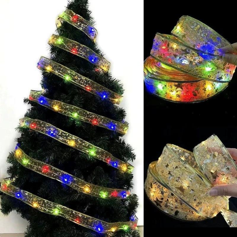 Christmas Led Ribbon Lights With Battery Box For Tree Decor And Festive Scene Lighting