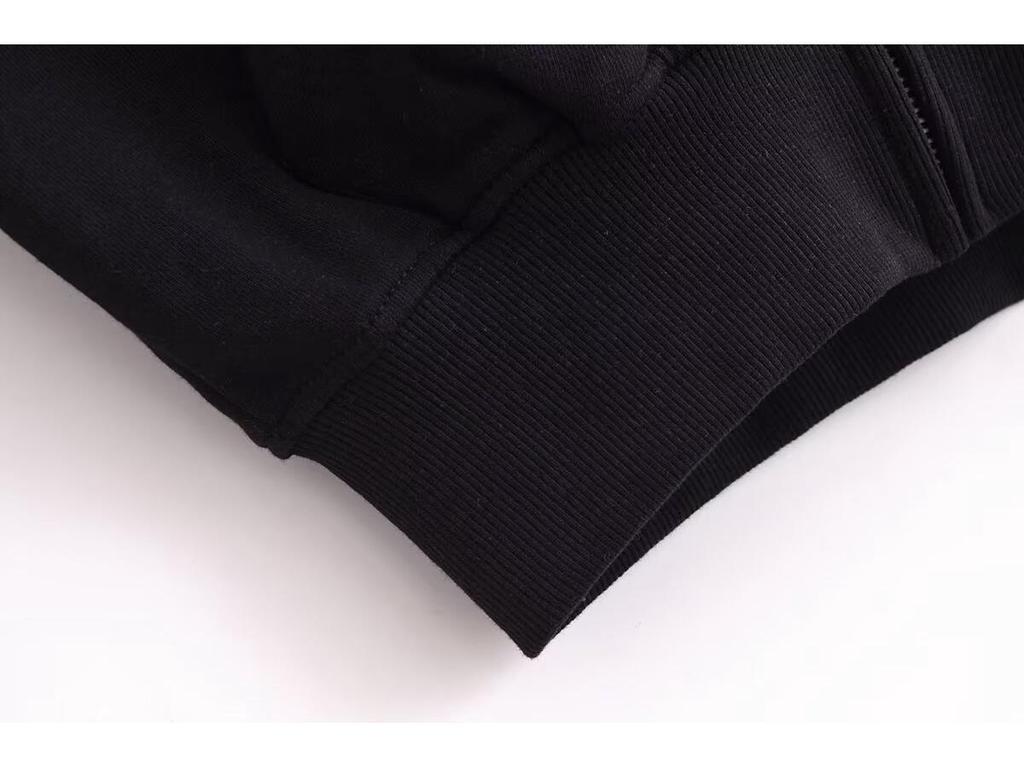 Spring 2025 Women's Casual European/American Style Stand-up Collar Zip-up Sweatshirt with Long Pants