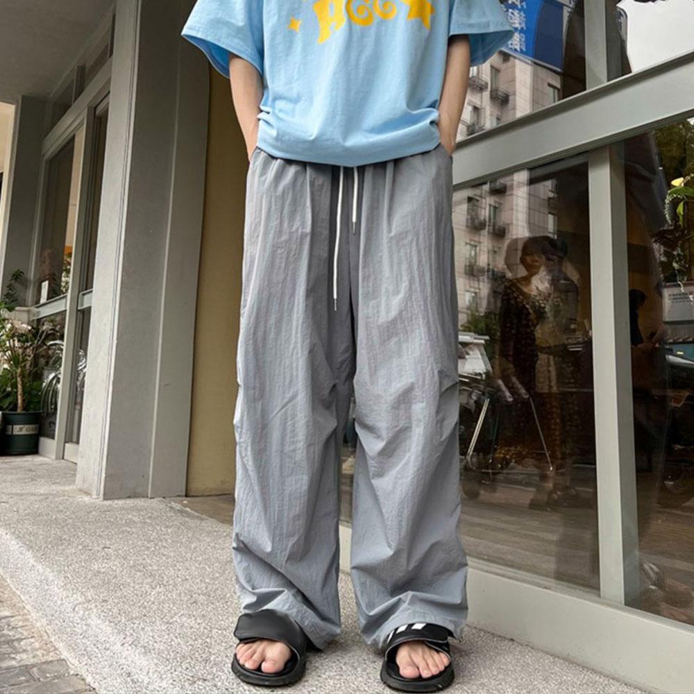 Y2K menns klær Grønne sommer Oversized svette Bredt ben Cargo Ice Silk Quick Dry Track Bukser Joggebukser Bukse Dame Koreansk 2023