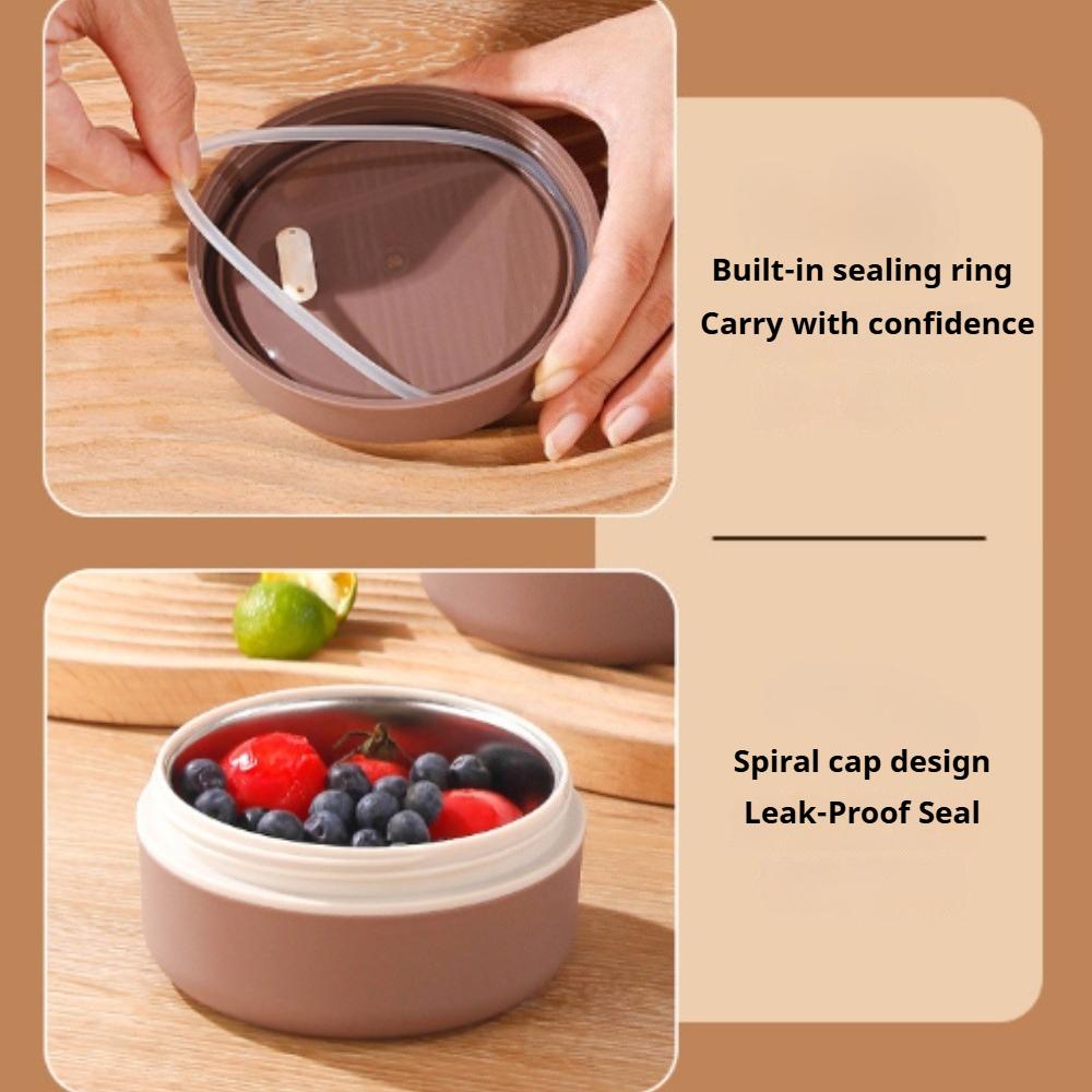 1Pcs Portable Lunch Box Stackable Leakproof Container Microwave Heating Round Shape Food Container For Office School