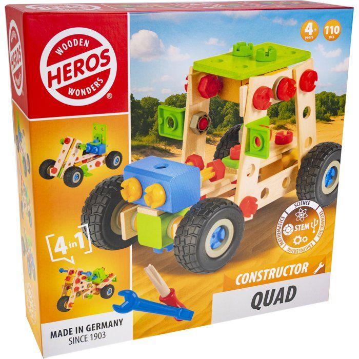 HEROS Constructor - Quad a construire - En bois 100 % certifié FSC - 110 pieces - Des 4 ans
