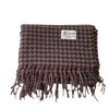 Houndstooth Plaid Tassel Scarf for Girls Winter New Retro Warm Knitted Couple Scarf and Shawl Dual Use