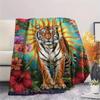 1PC Quilting Print FlAannel Blanket, High Quality Comfortable for All Seasons, Home Decor, Warmth and Comfort