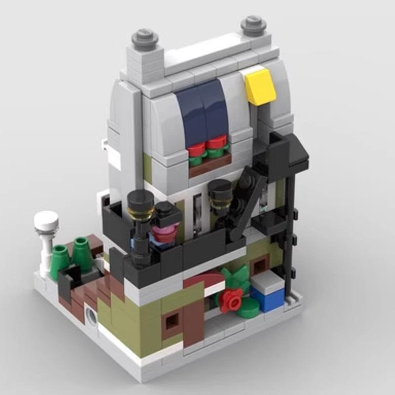 MOC Compatible Building Blocks Mini City Street Scene Paris Restaurant Educational Assembly Building Model Toys