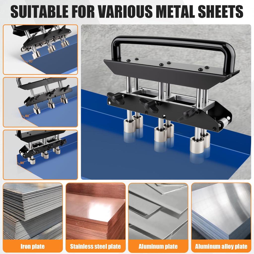 3 Station Edge Roller Bender Roofing For 0‑90 Degree Angle 13‑130mm Bending Sheet Metal Bending Tool High Speed Steel Roller