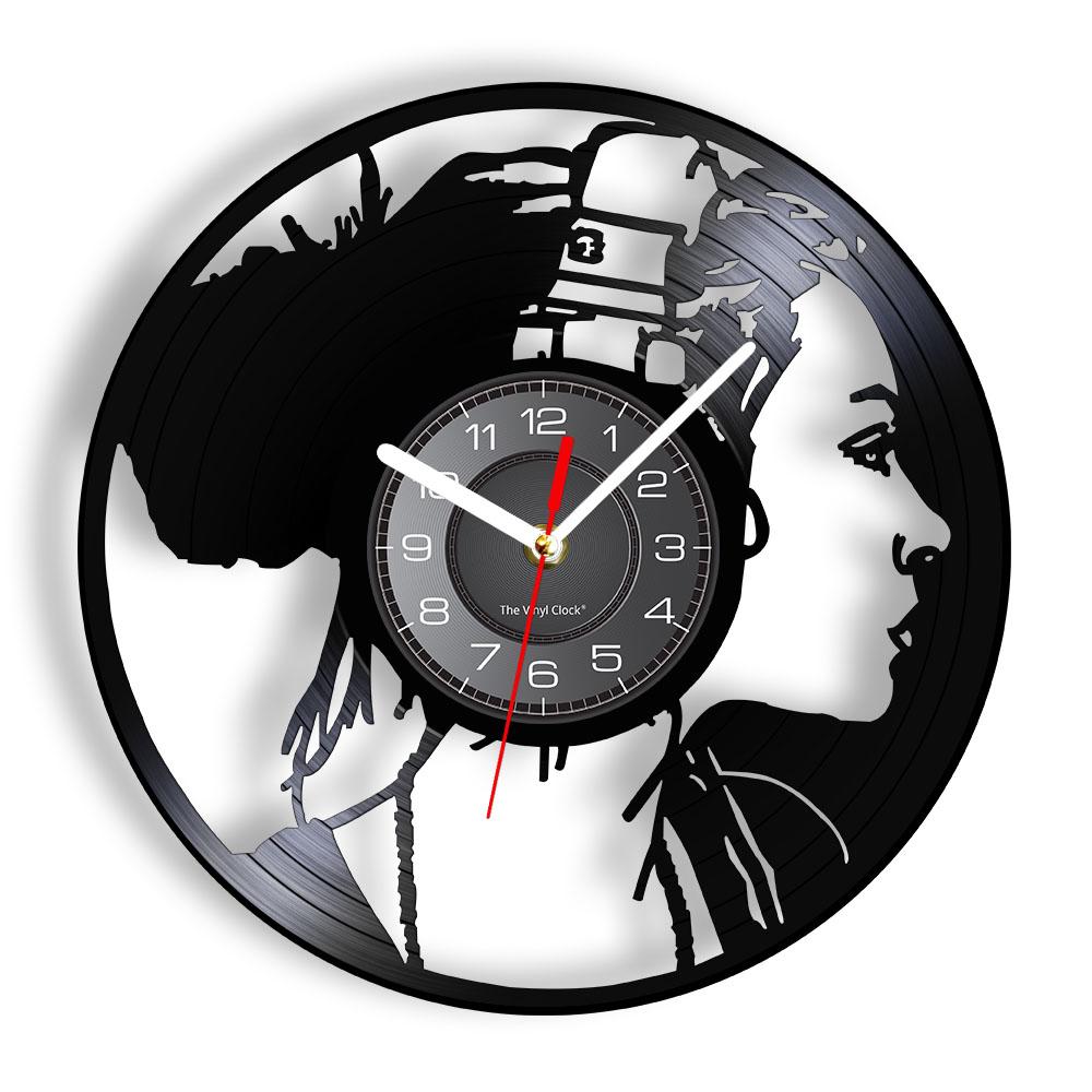 Music Is My Life Music Inspirational Quote Home Decor Music Headphone Wall Clock Rock n Roll Vintage Vinyl Record Wall Clock