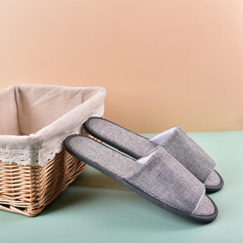 Unisex Disposable Cotton Linen Slippers