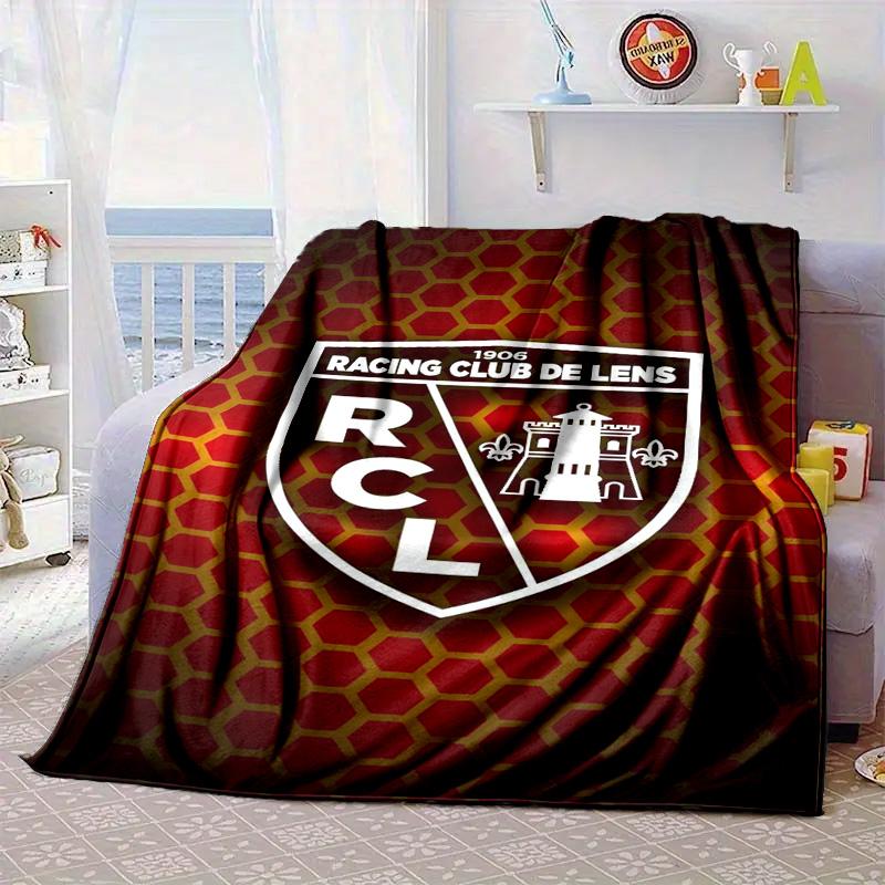 Racing Club De Lens Crest Portable Blanket/Soft Blanket Bedding Blanket Suitable for Travel Camping Living Rooms Offices Sofas Fan Gifts