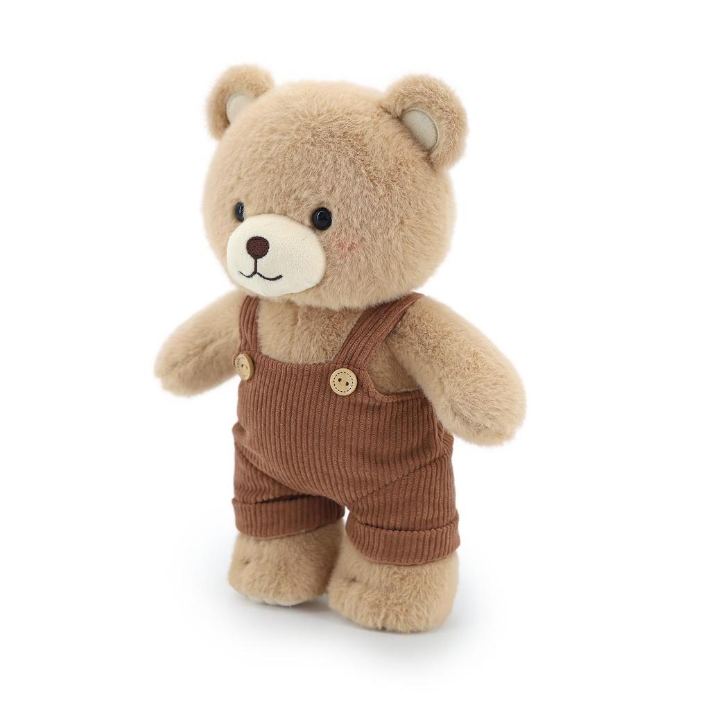 Corduroy Overalls Bear Plush Toy Duo - Hugging Figurine Birthday Gift
