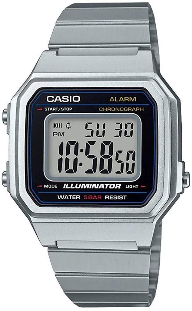 Casio Classic Quartz Watch with Stainless Steel Size Men's Strap, Silver, 22.7 (Model B650WD-1ACF)